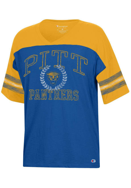 Pitt Panthers Blue Champion Fan Short Sleeve T-Shirt