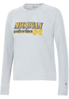 Main image for Womens Michigan Wolverines White Champion Raglan Crew Sweatshirt