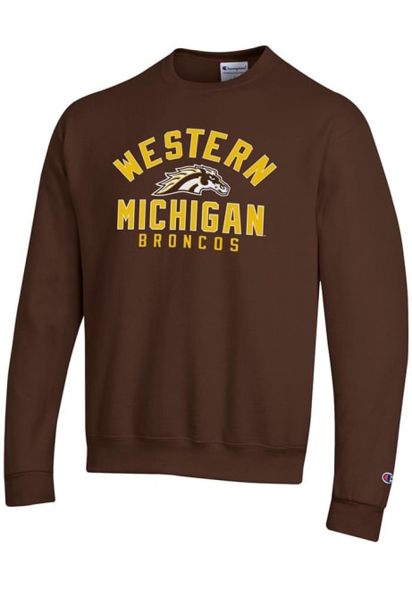 Mens Western Michigan Broncos Brown Champion Powerblend Crew Sweatshirt