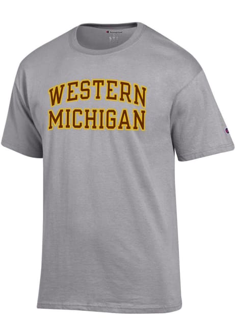 Western Michigan Broncos Grey Champion Cotton Short Sleeve T Shirt