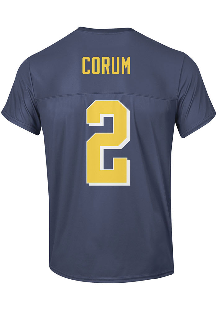 Blake Corum Champion Michigan Wolverines Navy Blue Sublimated Player Football Jersey