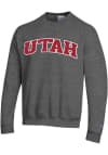 Main image for Champion Utah Utes Mens Charcoal Arch Name Long Sleeve Crew Sweatshirt