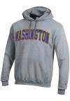 Main image for Champion Washington Huskies Mens Grey Arch Name Long Sleeve Hoodie