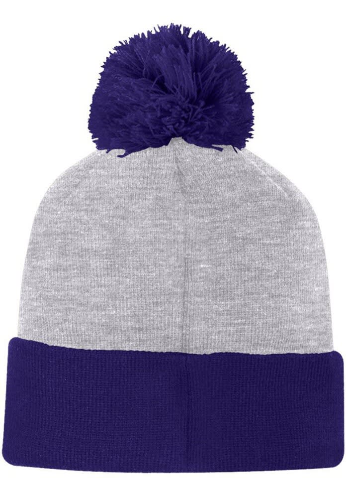 K-State Wildcats Champion GRAY Two Color Cuffed Beanie Pom