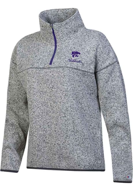 Womens K-State Wildcats Grey Champion Arctic Qtr Zip