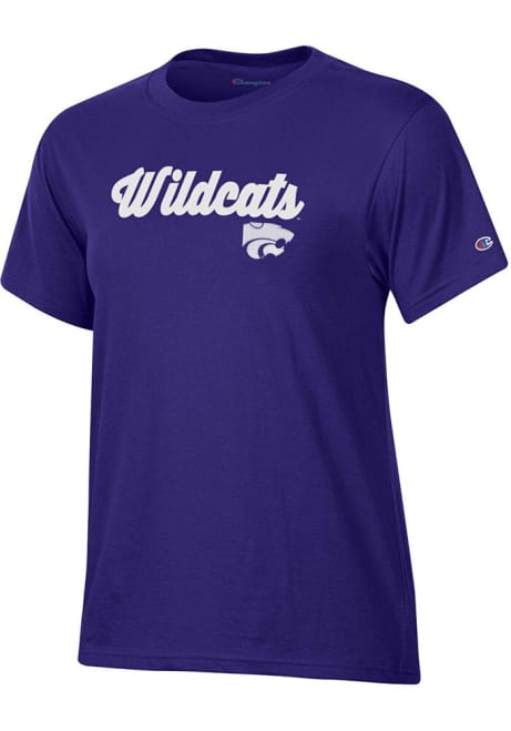 K-State Wildcats Purple Champion Glitter Short Sleeve T-Shirt