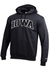 Main image for Mens Iowa Hawkeyes Black Champion Tonal Arch Name Hooded Sweatshirt