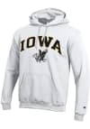 Main image for Champion Iowa Hawkeyes Mens White Vault Arch Mascot Long Sleeve Hoodie