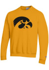 Main image for Champion Iowa Hawkeyes Mens Gold Primary Team Logo Long Sleeve Crew Sweatshirt