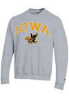 Main image for Mens Iowa Hawkeyes Grey Champion Vault Arch Mascot Crew Sweatshirt