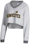 Main image for Womens Iowa Hawkeyes Grey Champion Higher Ed Crop Crew Sweatshirt