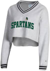 Main image for Womens Michigan State Spartans Grey Champion Higher Ed Crop Crew Sweatshirt