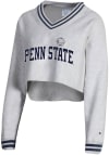 Main image for Champion Penn State Nittany Lions Womens Grey Higher Ed Crop Crew Sweatshirt