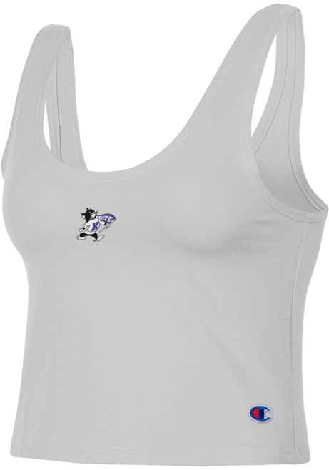 Womens K-State Wildcats Grey Champion Scoop Crop Tank Top