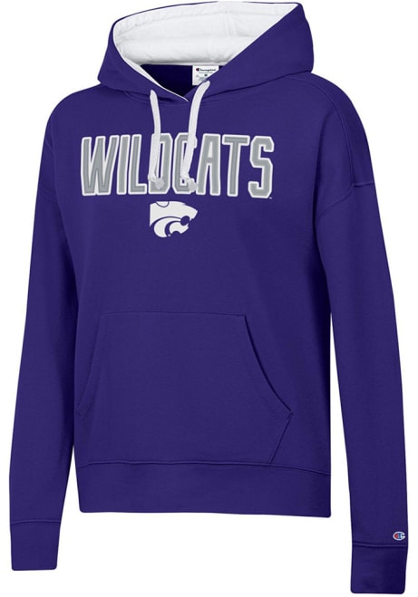 Womens K-State Wildcats Grey Champion Stadium Hooded Sweatshirt