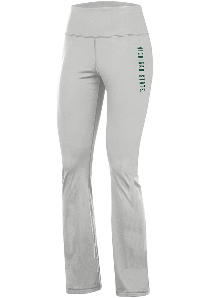 Champion Michigan State Spartans Womens Silver Yoga Flare Pants Silver 78 Polyester 22 SPANDEX Size L