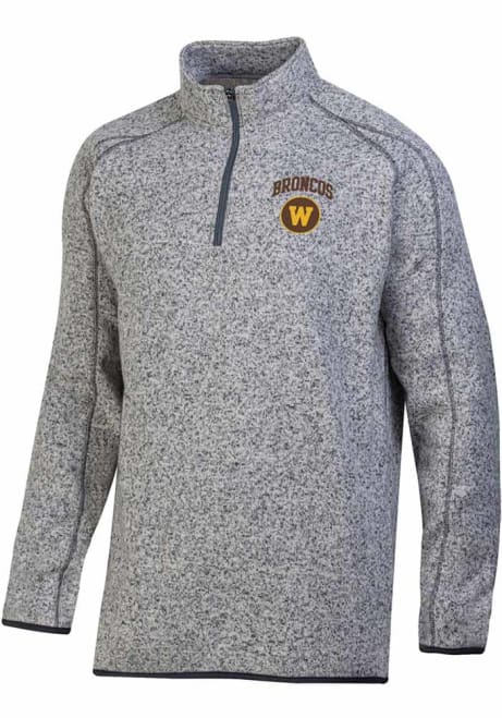 Mens Western Michigan Broncos Grey Champion Stadium Artic Fleece Qtr Zip Pullover