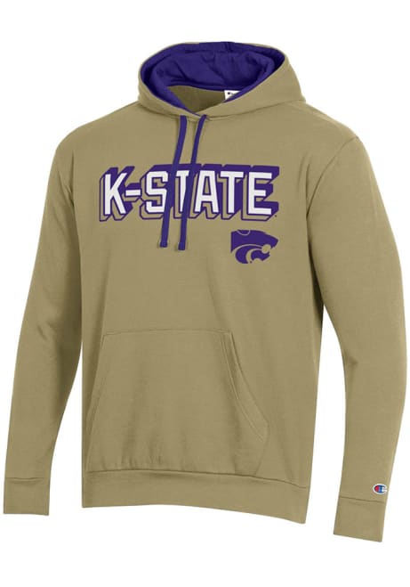 Mens K-State Wildcats Tan Champion Stadium Fleece Hooded Sweatshirt