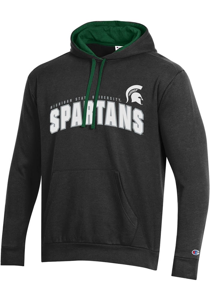 Champion Mens BLACK Michigan State Spartans Stadium Fleece Hoodie