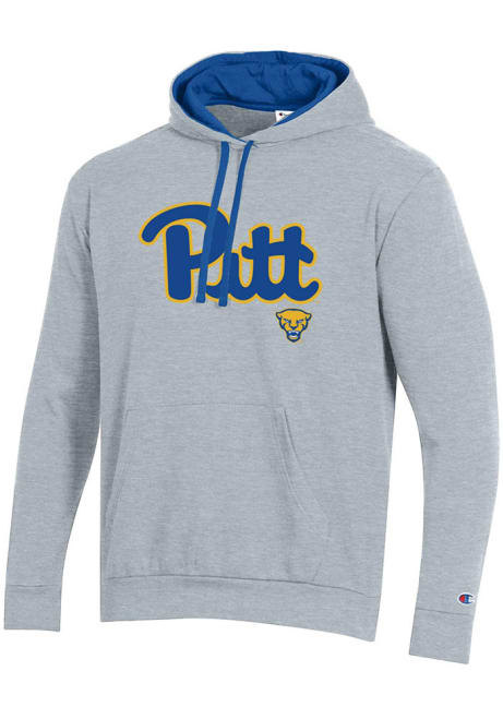 Mens Pitt Panthers Grey Champion Stadium Fleece Hooded Sweatshirt