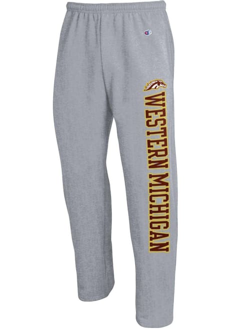 Mens Western Michigan Broncos Grey Champion Open Bottom Logo Sweatpants