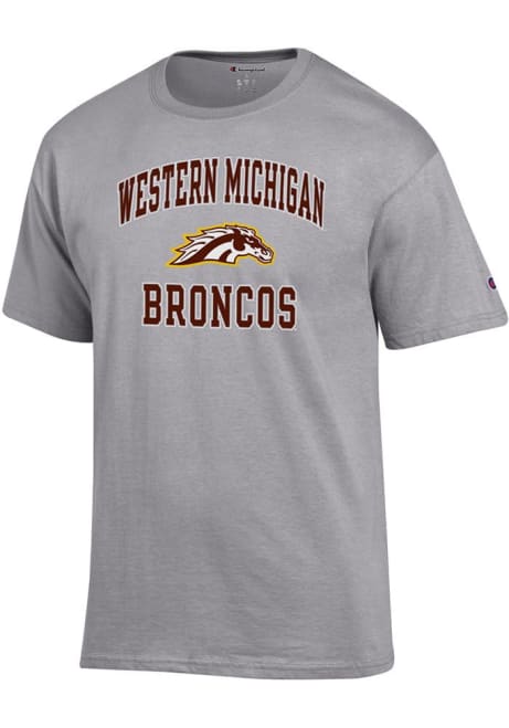 Western Michigan Broncos Grey Champion Core No 1 Short Sleeve T Shirt