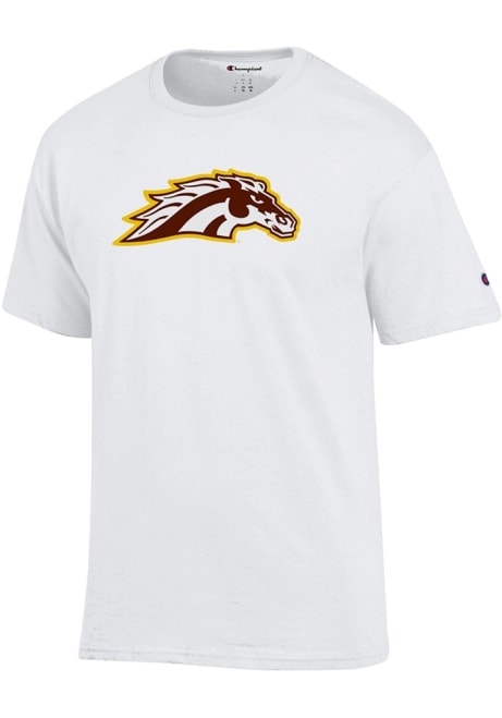 Western Michigan Broncos White Champion Core Primary Team Logo Short Sleeve T Shirt