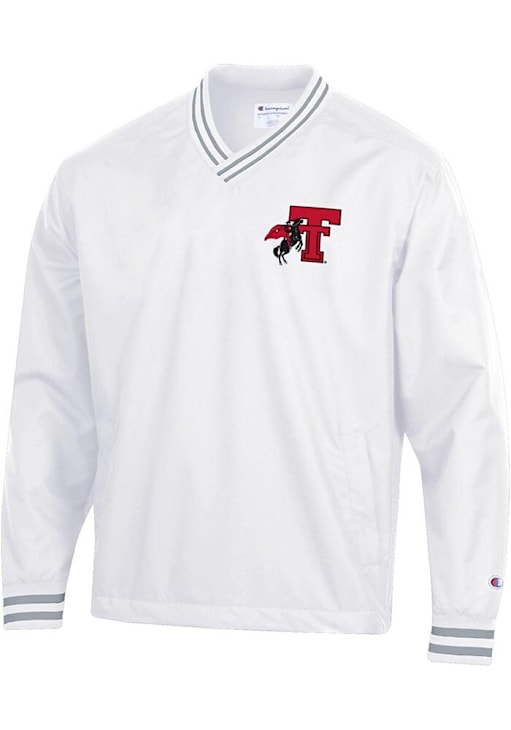 Mens Texas Tech Red Raiders White Champion Super Fan Scout Pullover  Pullover Jackets