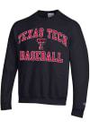 Main image for Champion Texas Tech Red Raiders Mens Black Baseball Number 1 Long Sleeve Crew Sweatshirt