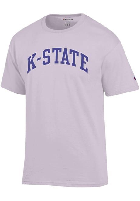 K-State Wildcats Lavender Champion Arch Name Graphic Short Sleeve T Shirt
