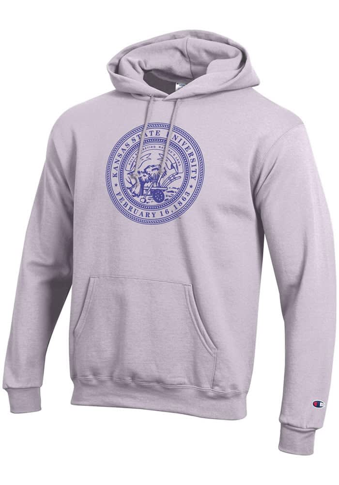 Champion KState Wildcats Lavender Powerblend Seal Long Sleeve Hoodie Lavender 50 Cotton 50 POLYESTER Size S Rally House