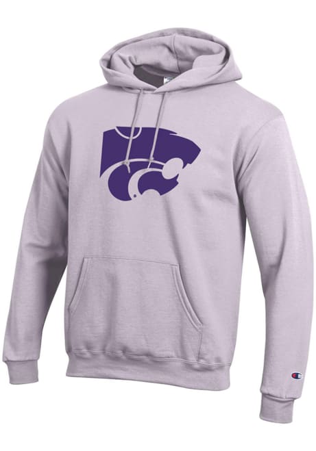 Mens K-State Wildcats Lavender Champion Powerblend Twill Powercat Logo Hooded Sweatshirt