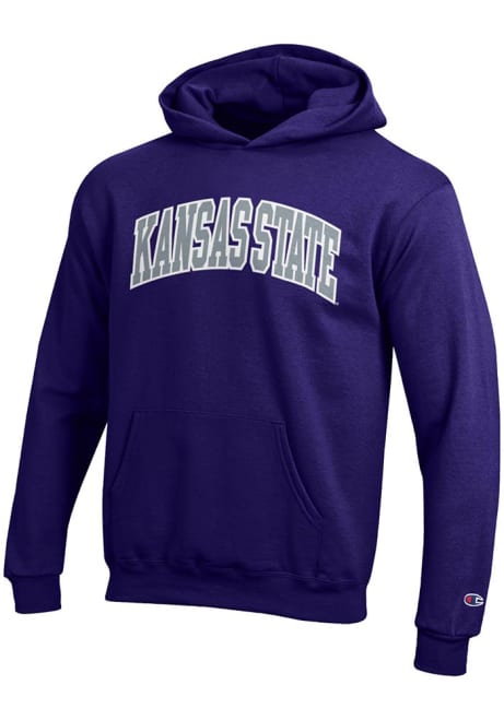 Youth K-State Wildcats Purple Champion No 1 Long Sleeve Hooded Sweatshirt