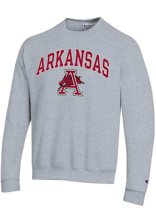 Champion Arkansas Razorbacks Mens GREY Arch Vintage Mascot