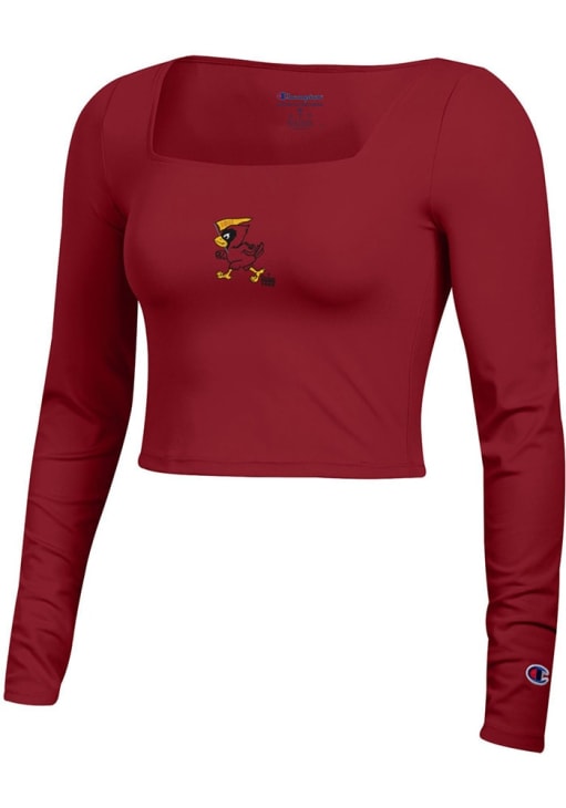 Champion Iowa State Cyclones Womens Cardinal Square LS Tee