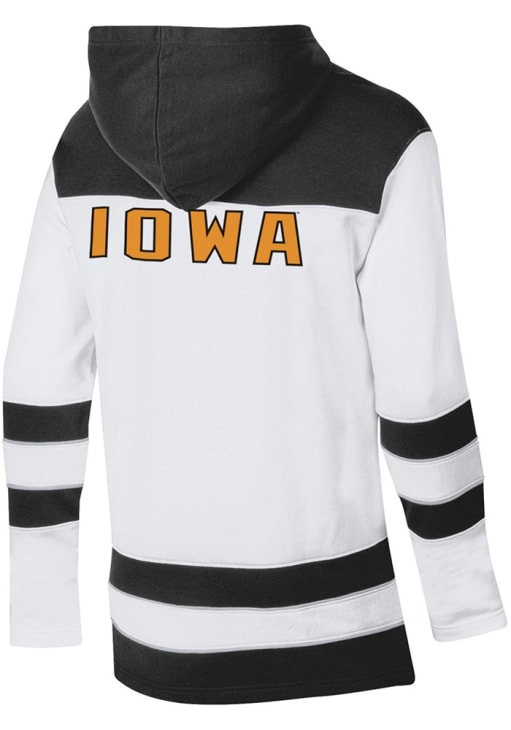 Champion Iowa Hawkeyes Mens White Superfan Hockey Long Sleeve Hoodie