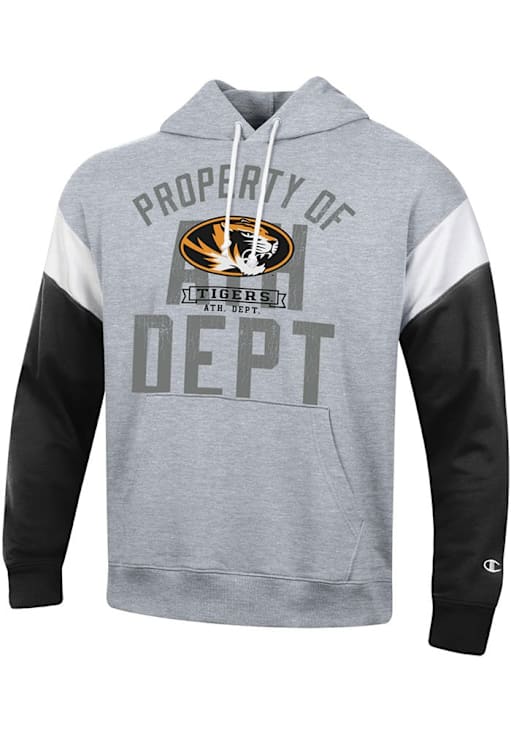 Champion Missouri Tigers Mens GREY Superfan Colorblock Hoodie