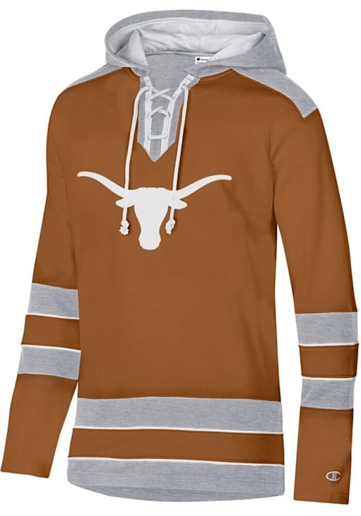 Champion Texas Longhorns Mens BURNTORANGE Superfan Hockey Hoodie