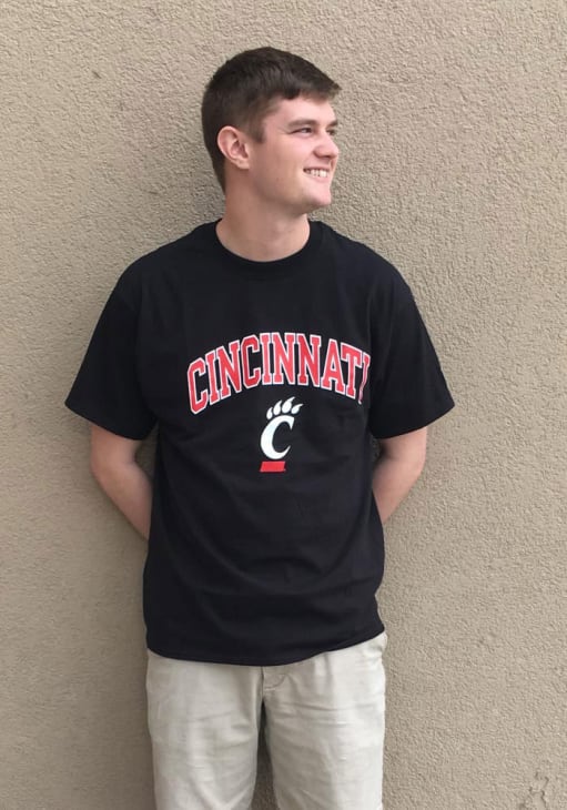 Champion Cincinnati Bearcats Black Arch Mascot Short Sleeve T Shirt