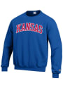 Kansas Jayhawks Champion Arch Crew Sweatshirt - Blue