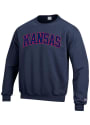 Kansas Jayhawks Champion Arch Crew Sweatshirt - Navy Blue