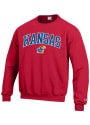 Kansas Jayhawks Champion Arch Mascot Crew Sweatshirt - Red