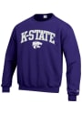K-State Wildcats Champion Arch Mascot Crew Sweatshirt - Purple