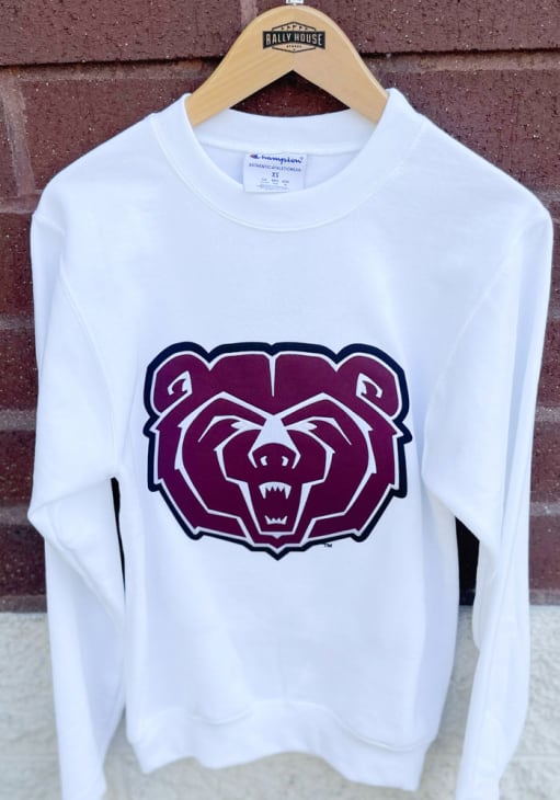 Champion Missouri State Bears Mens White Big Logo Long Sleeve Crew Sweatshirt