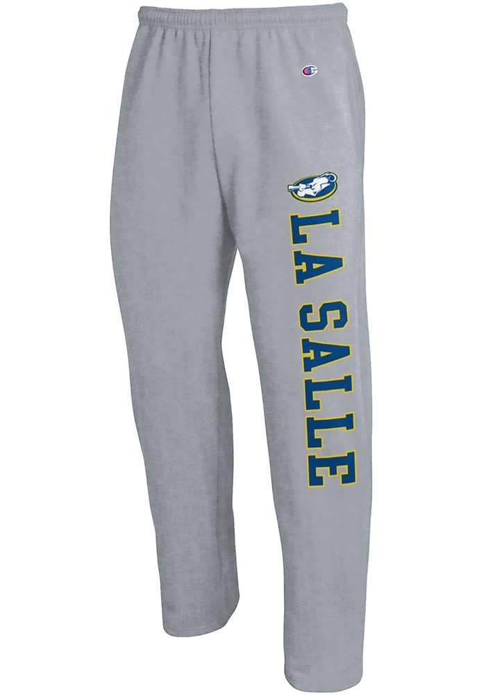 Champion La Salle Explorers Grey Open Bottom Sweatpants Grey 50 COTTON 50 POLYESTER Size L Rally House