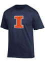 Illinois Fighting Illini Champion Primary Logo T Shirt - Navy Blue