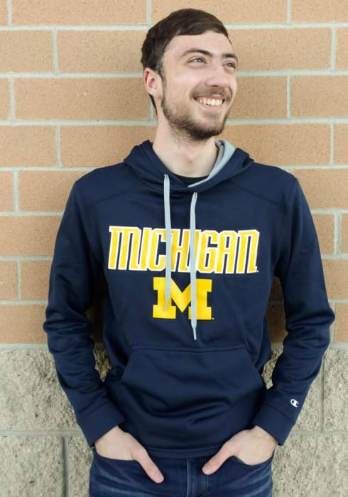 Michigan Wolverines Champion Navy Blue Athletic Fleece Hood