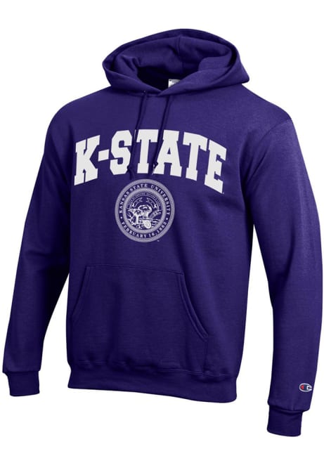 Mens K-State Wildcats Purple Champion Official Seal Hooded Sweatshirt