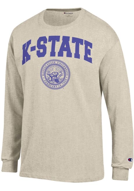 Mens K-State Wildcats Oatmeal Champion Official Seal Tee