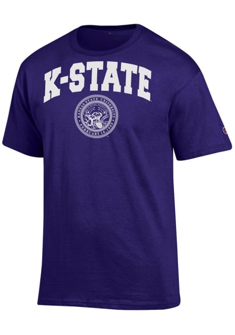 K-State Wildcats Purple Champion Official Seal Short Sleeve T Shirt